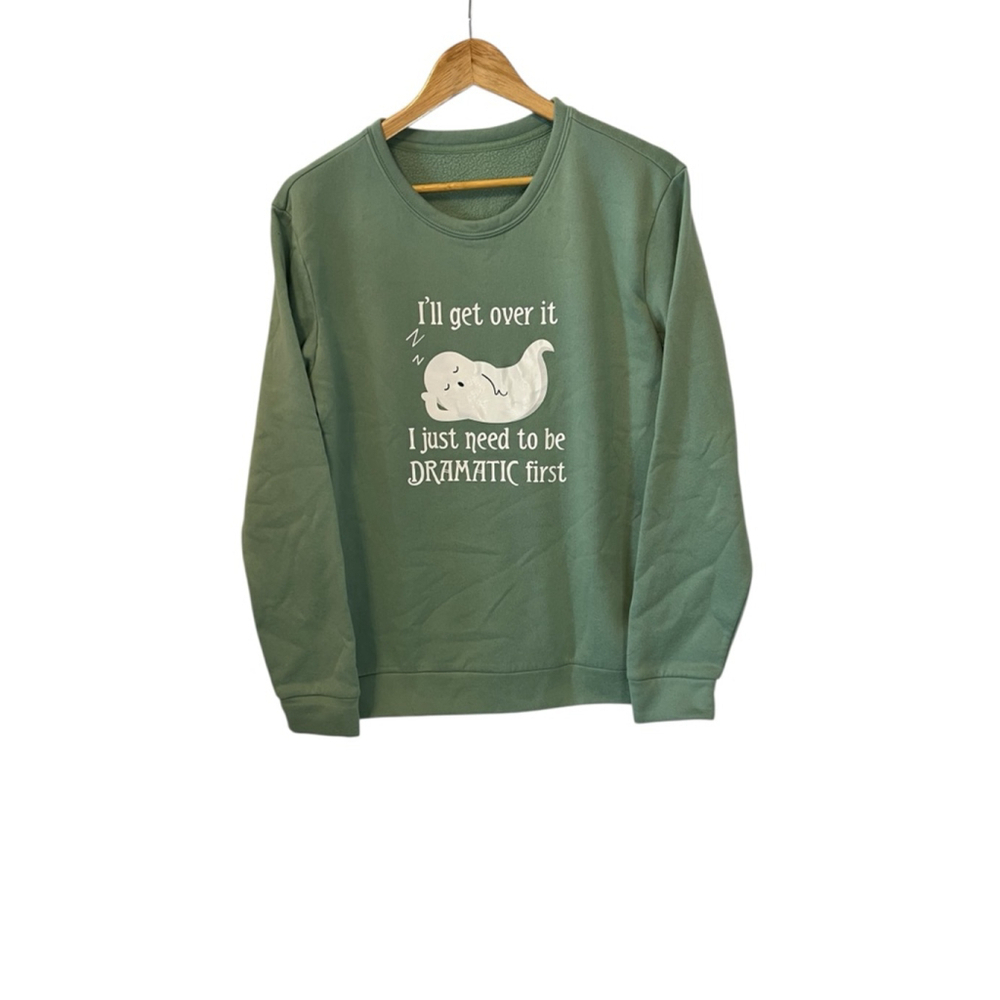 Women's SHEIN Green Ghost Graphic Sweatshirt M